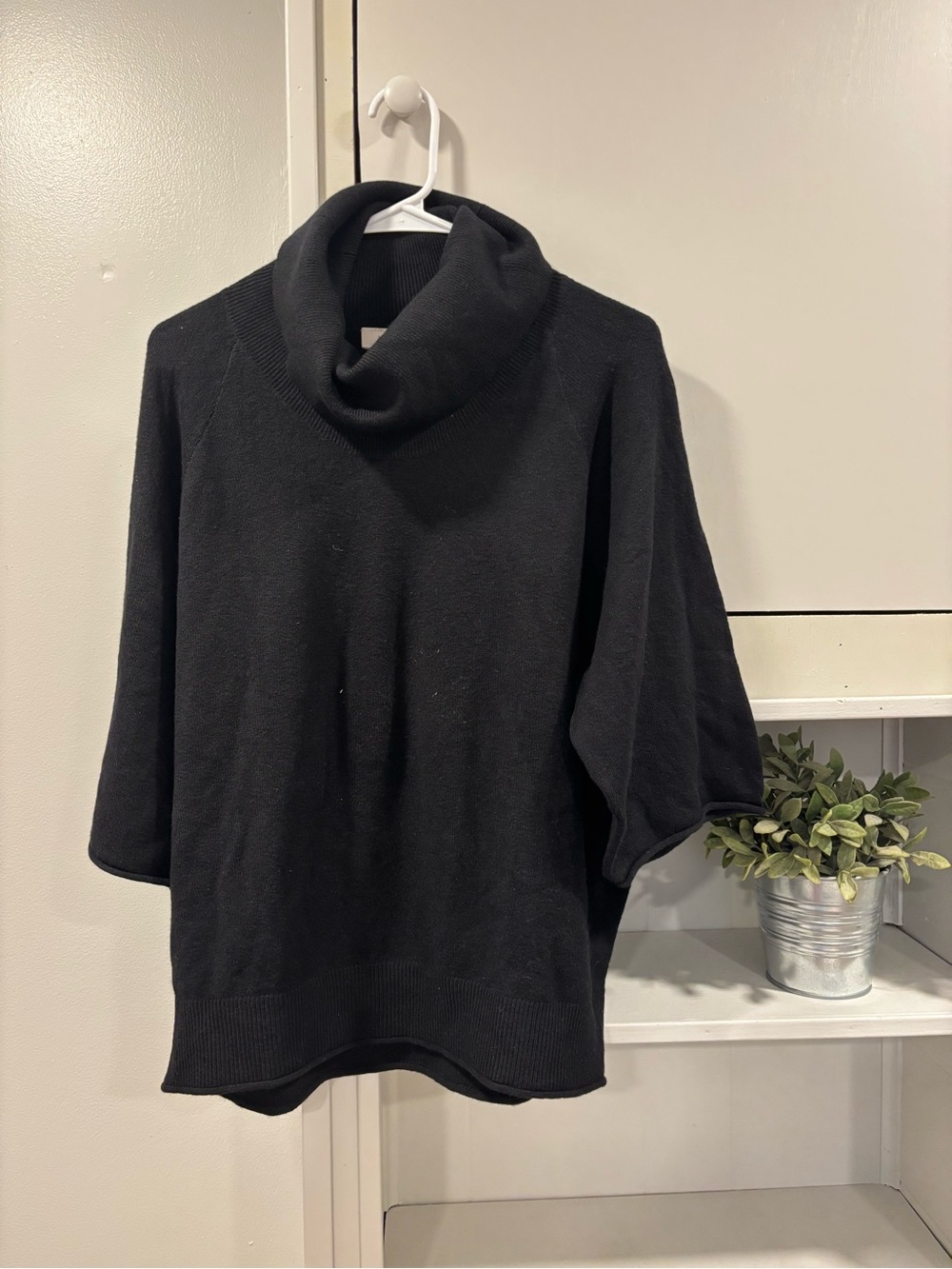 LOFT Black Cowl Neck Oversized Sweater